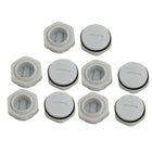 10pcs GLW-M20G Nylon Threaded Cable Gland Cap Round Screw-in Cover Gray w Washer