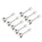 3-in-1 Furniture Connecting Kit 15mm Outer Dia Cam Fitting, M6x40mm Dowel Screws, 10.7mm OD Pre-Inserted Nut 8 Sets