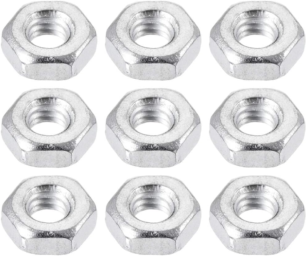 M2.5 Thread Dia 304 Stainless Steel Metric Hex Nut Screw Cap Fastener Silver Tone 100pcs