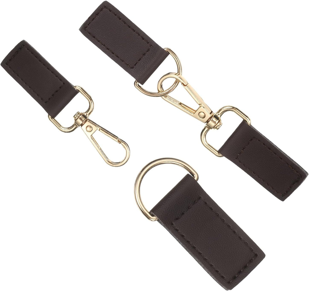 2Pcs Leather Snap Buckle Lock, 5.1" Long Sew on Toggle Closure Buckle Alloy Leather Clasp Fasteners Replacement Snap Toggle for Cloak DIY Craft Sewing, Dark Brown/Gold