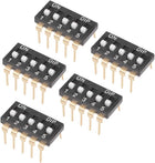 5Pcs Black DIP Switch Horizontal 1-5 Positions 2.54mm Pitch for Circuit Breadboards PCB