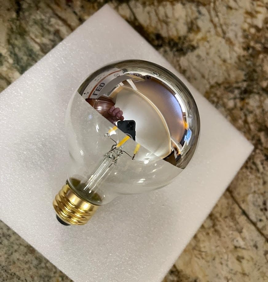 LinkMejor Yarı Gümüş Işık Lambası 6W Ayarlanabilir LED Edison Lambaları 2700K E26 Gümüş