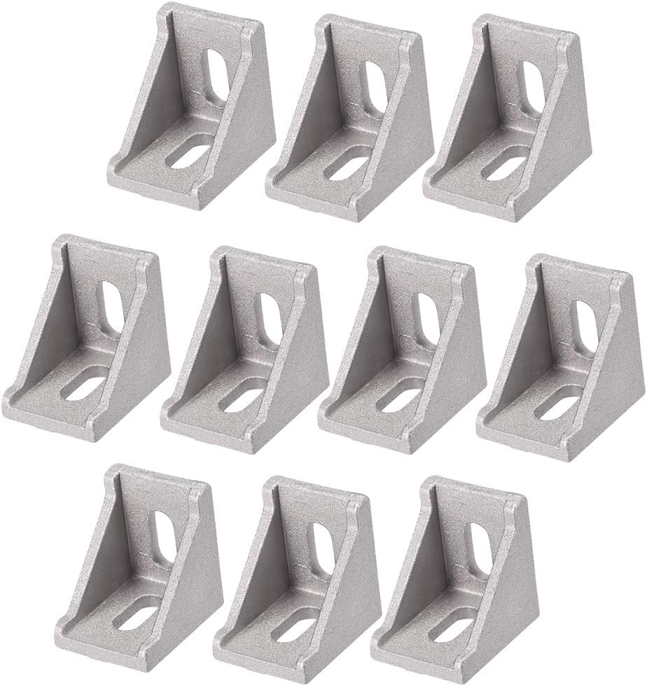 Inside Corner Bracket Gusset, 35mm x 35mm for 3030 Series Aluminum Extrusion Profile, 10 Pcs (Silver)