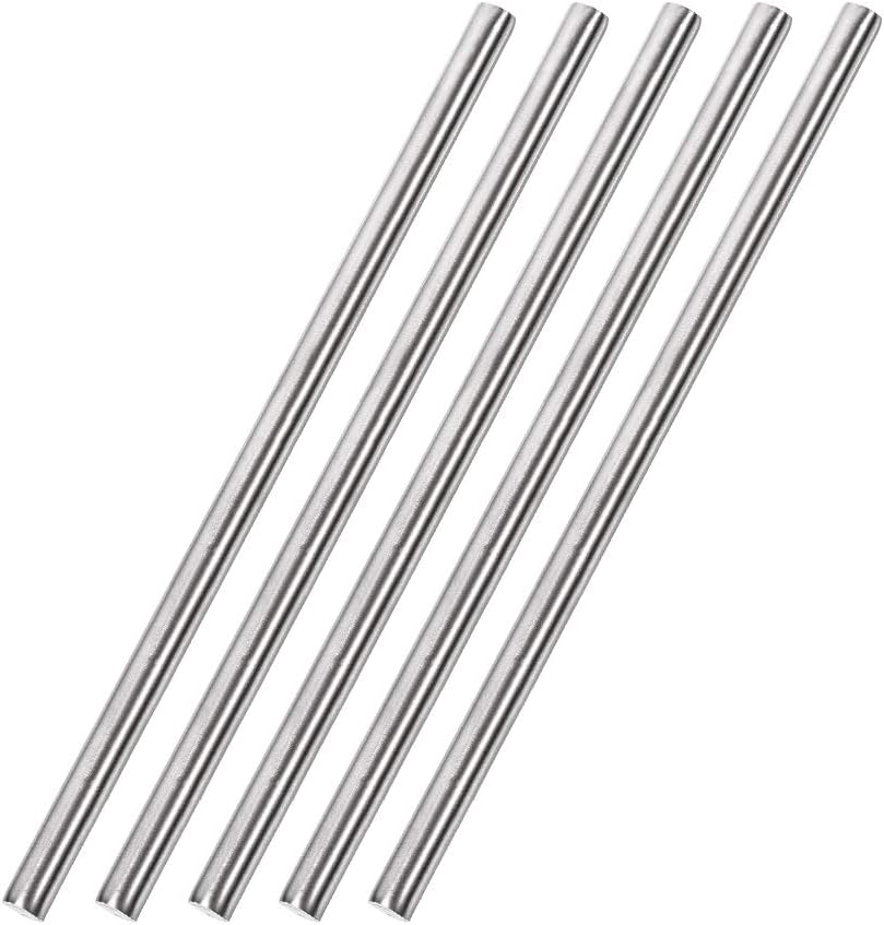 6mm x 200mm 304 Stainless Steel Solid Round Rod for DIY Craft - 5pcs