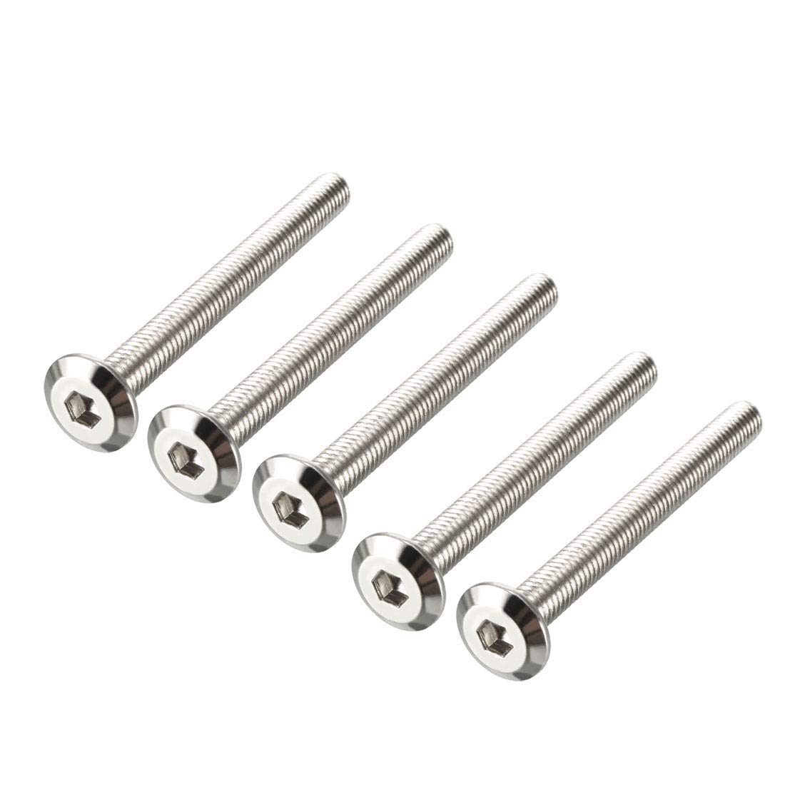 M6x60mm Furniture Bolts Hex Socket Screws Fastener Carbon Steel 5pcs