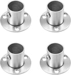 워드로브 파이프 브래킷, 직경 19mm, 벽면 장착형 걸이용 레일 보조 소켓 4개
