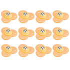 Adhesive Caster Wheels, 12Pcs Mini Swivel Wheels, 360 Degree Rotation Universal Sticky Pulleys for Moving Trash Can, Storage Box (Orange)