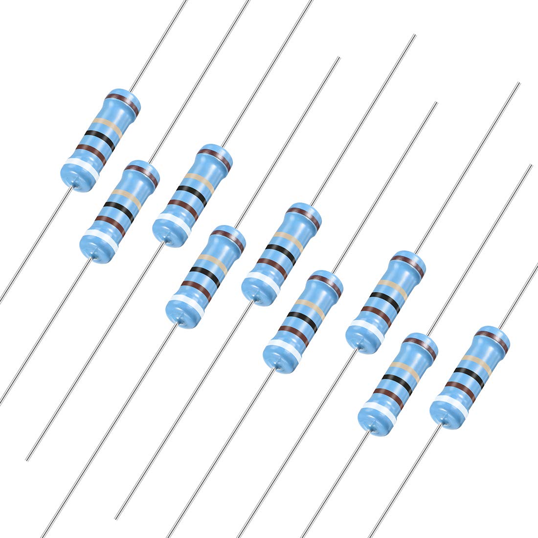 30Pcs 91 Ohm Resistor, 2W 1% Tolerance Metal Film Resistors, Lead, 5 Bands for DIY Electronic Projects and Experiments