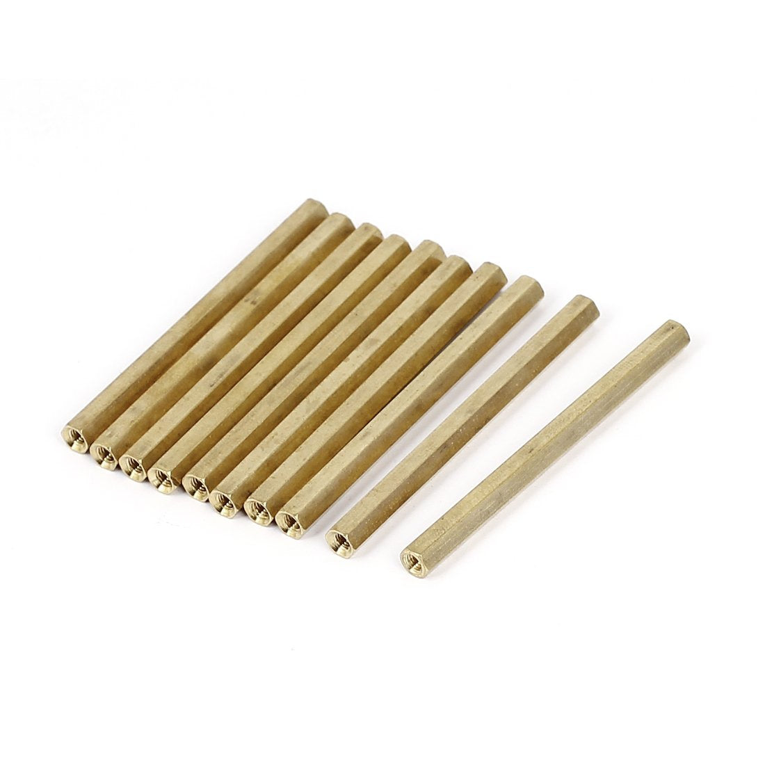 M3 x 60mm Female Threaded Brass Hex Standoff Pillar Spacer Nut 10pcs