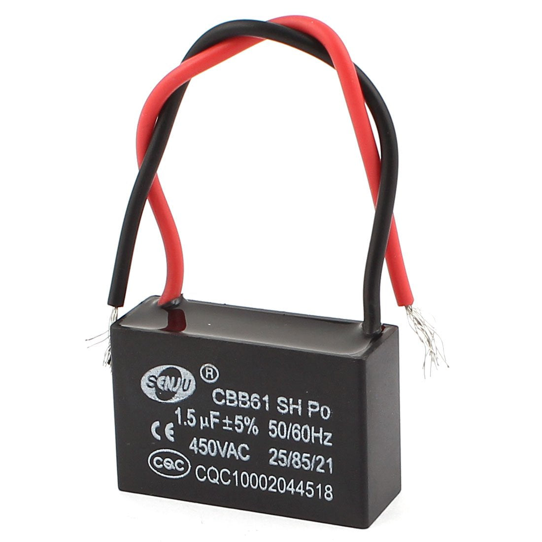 a14072200ux0002 AC 450V 1.5uF 5% Tolerance 2-Wire Polypropylene Film Motor Run Capacitor