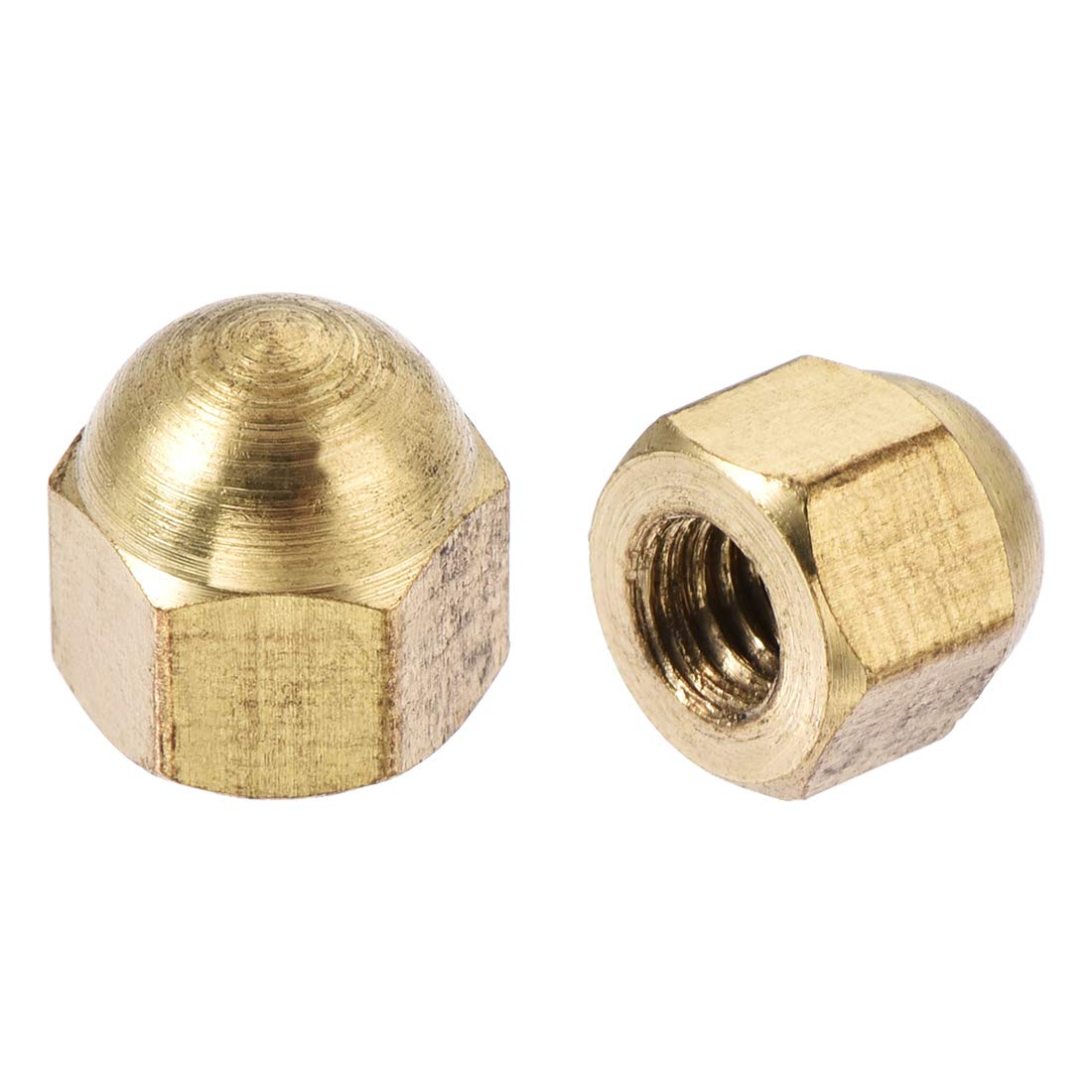 Hex Cap Nuts - 20Pcs M4 Dome Nuts Brass Hexagon Decorative Cap Nut for Screws Bolts Brass Tone