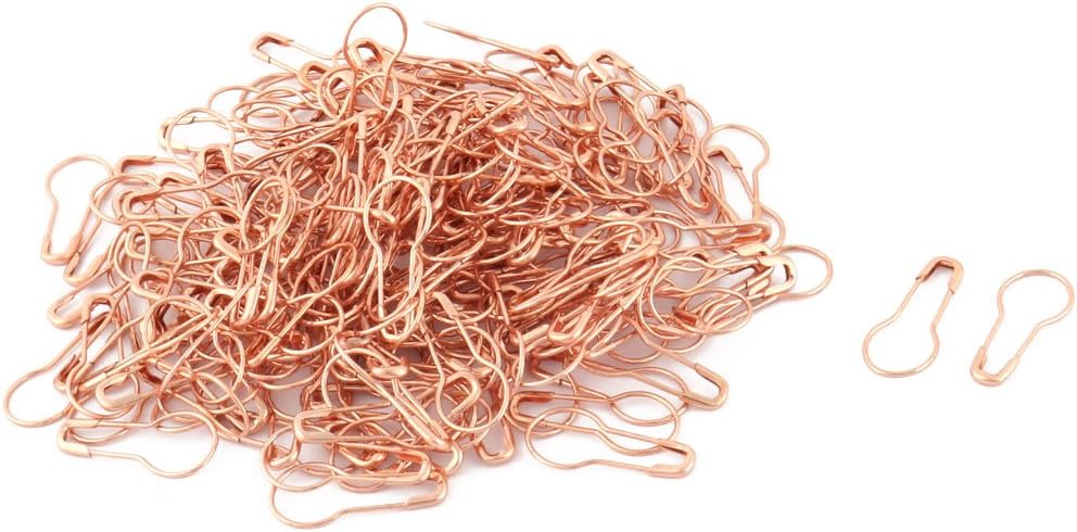Metal Gourd Design Sewing Tool Clothing Safety Pin Fastener 200pcs Rose Gold Tone