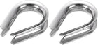 9/16" M14 Stainless Steel Thimble, 304 Stainless Steel Wire Rope Cable Thimbles Rigging Marine Grade, Silver 2Pcs
