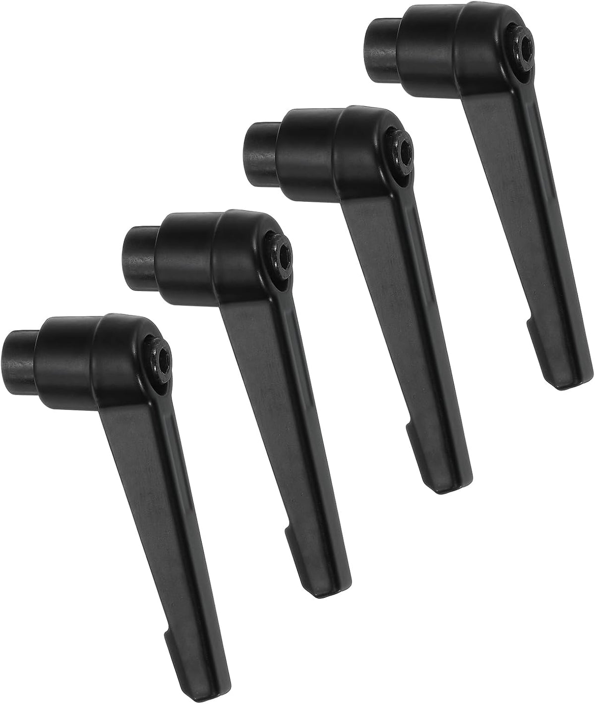 4Pcs M10 Adjustable Knobs Handle Female Thread Push Button Ratchet Quick Release Locking Rotating Bolt for Lathe Machinery, Black