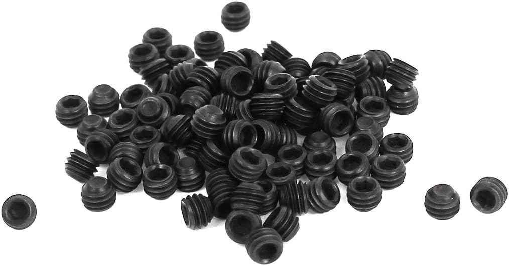M4 X3mm 0.75mm Pitch Hex Socket Set Cap Point Grub Screws 100pcs