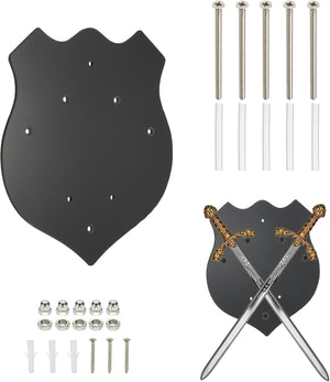 Sword Holder Wall Mount Sword Racks Acrylic Wall Sword Display Hanger with Mounting Tools for Knife Martial Arts Sword Placement, Black(Double Sword)