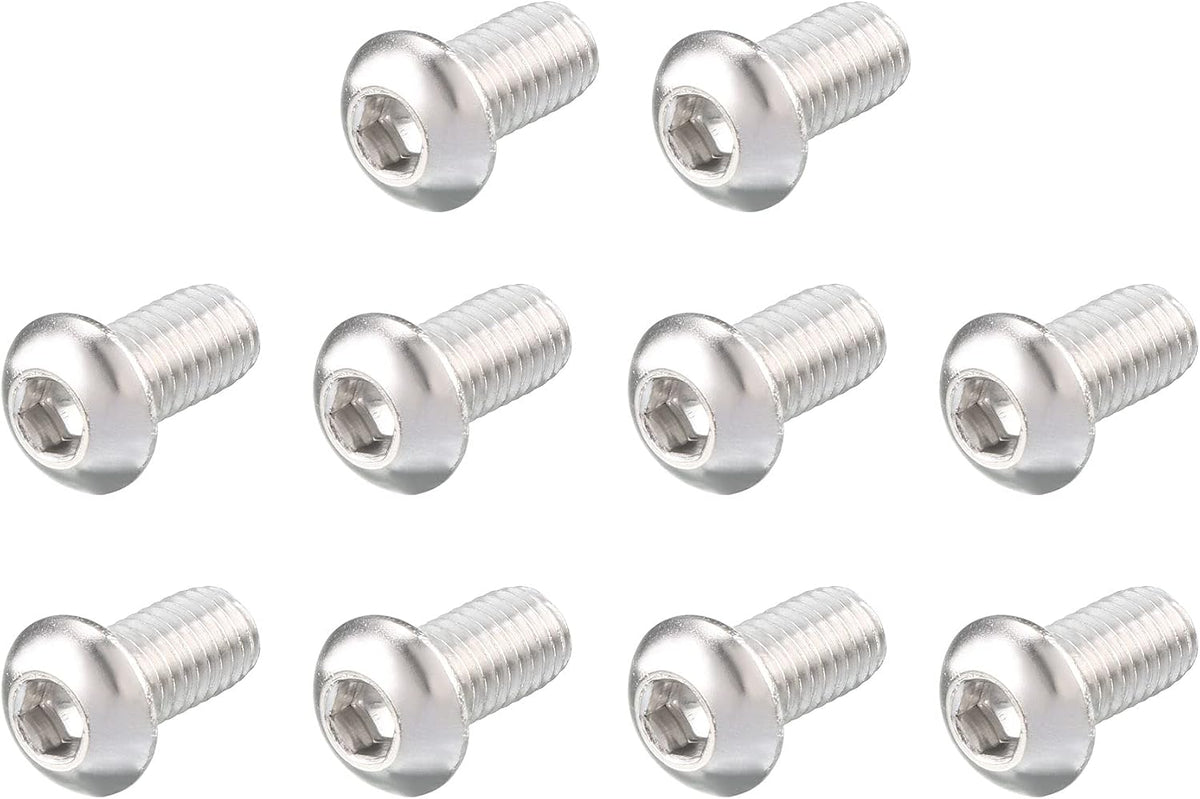 M6 x 12mm Stainless Steel Hex Socket Button Head Screws Bolts 20Pcs