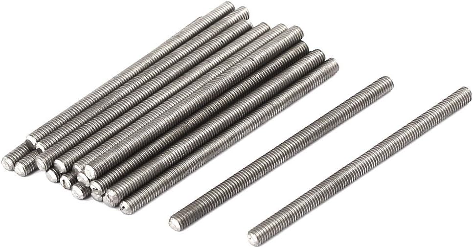 M3 x 50mm 0.5mm Pitch 304 Stainless Steel Fully Threaded Rods Hardware 20 Pcs