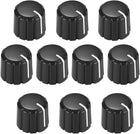 10pcs Potentiometer Control Knobs untuk Gitar Listrik Volume Tone Knobs Hitam D Type 4x6mm