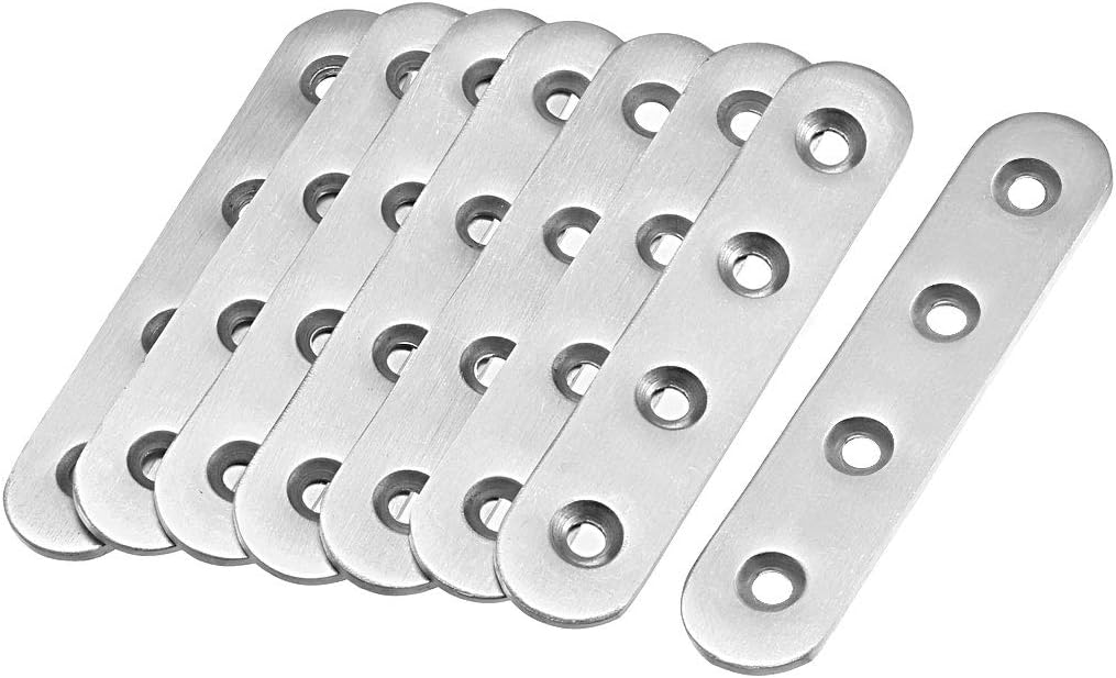 Repair Plate, 96mmx20mm, Flat Fixing Mending Corner Brace Bracket Connector, Pack of 8