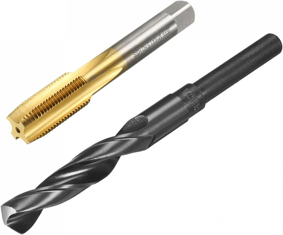 Metric Tap M16 x 1.5mm Pitch H2 Right Hand Thread, 14.5mm Drill Bit HSS 9341 Black Oxide with 1/2 Inch Straight Reduced Shank