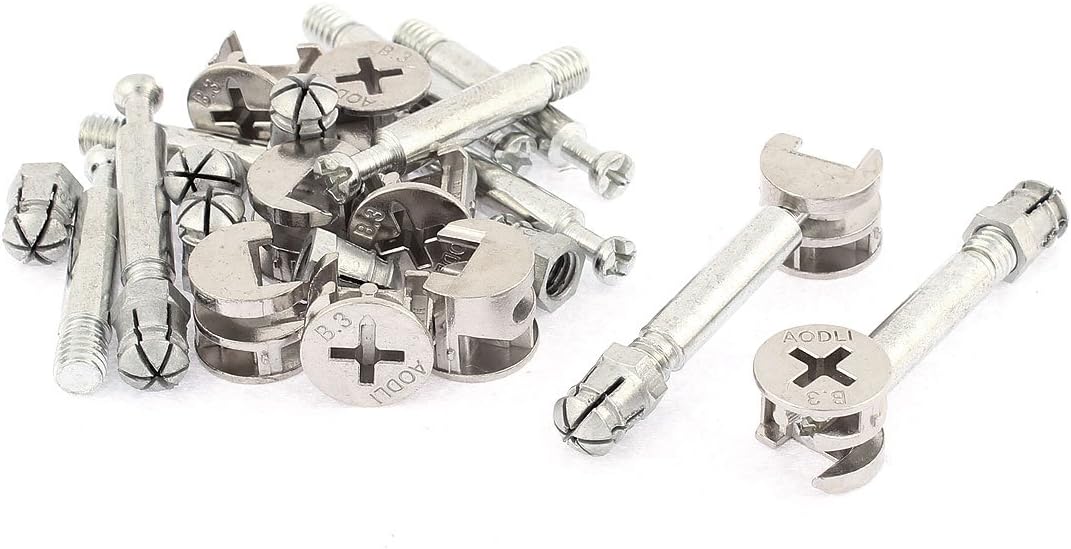 Furniture Fixing Screw Locking Connecting Cam Bolt Nut Fitting 9Sets
