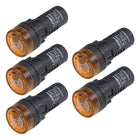 5Pcs Yellow Indicator Light with Buzzer AC/DC 110V, 22mm Panel Mount Flashing Alarm, for Electrical Control Panel, HVAC, DIY Projects