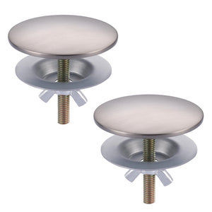 LinkMejor Copri Buco Vasca, Cappuccio per Foro Rubinetto 2 PCS, Nichel Satinato
