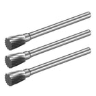 Tungsten Carbide Rotary Files 1/8" Shank, Single Cut Inverted Cone Rotary Burrs Tool 6mm Dia, for Die Grinder Drill Bit Alloy Steel Hard Metal Carving Polishing Drilling, 3pcs