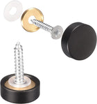 Mirror Screws, 14mm/0.55", 10Pcs Brass Decorative Cap Screws Cover Nails Fasteners for Mirror Tables Bath Plates Wardrobes Glass Signs, Black