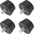 4Pcs Rubber Vibration Isolators Mounts Rubber Shock Absorber Mounts, 1.5" x 0.79" Conical Studs with M8 x 15mm Threaded, Silent Block for Air Compressors, Motor, Engines, Black