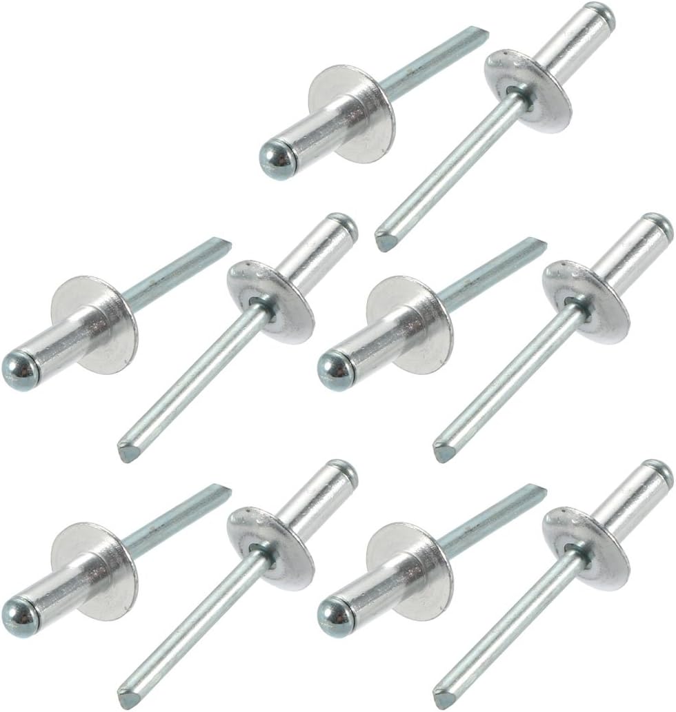 10 Pcs 6.4mm x 16mm x 16mm Aluminum Open End Large Flange Blind Rivets
