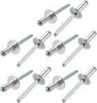 10 Pcs 6.4mm x 16mm x 16mm Aluminum Open End Large Flange Blind Rivets