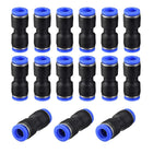 Straight Push Connectors,8mm OD,Plastic Straight Union,Push to Connect Tube Fitting,Push Fit Lock,Blue,20pcs