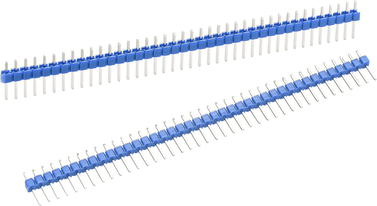 5pcs Male Pin Header,40 Pin 2.54mm Straight Single Row Breakable Header Connector PCB Pin Strip,Blue