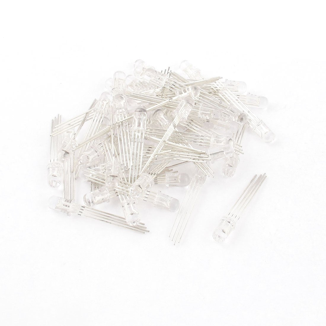 a14122300ux0285 50Pcs Co mmon Cathode 4-Pin 5 mm Super Bright RGB Tri-Color LED Red Green Blue