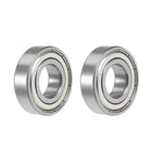 R12ZZ Deep Groove Ball Bearing 3/4"x1-5/8"x7/16" Double Shielded Chrome Steel Bearings 2-Pack