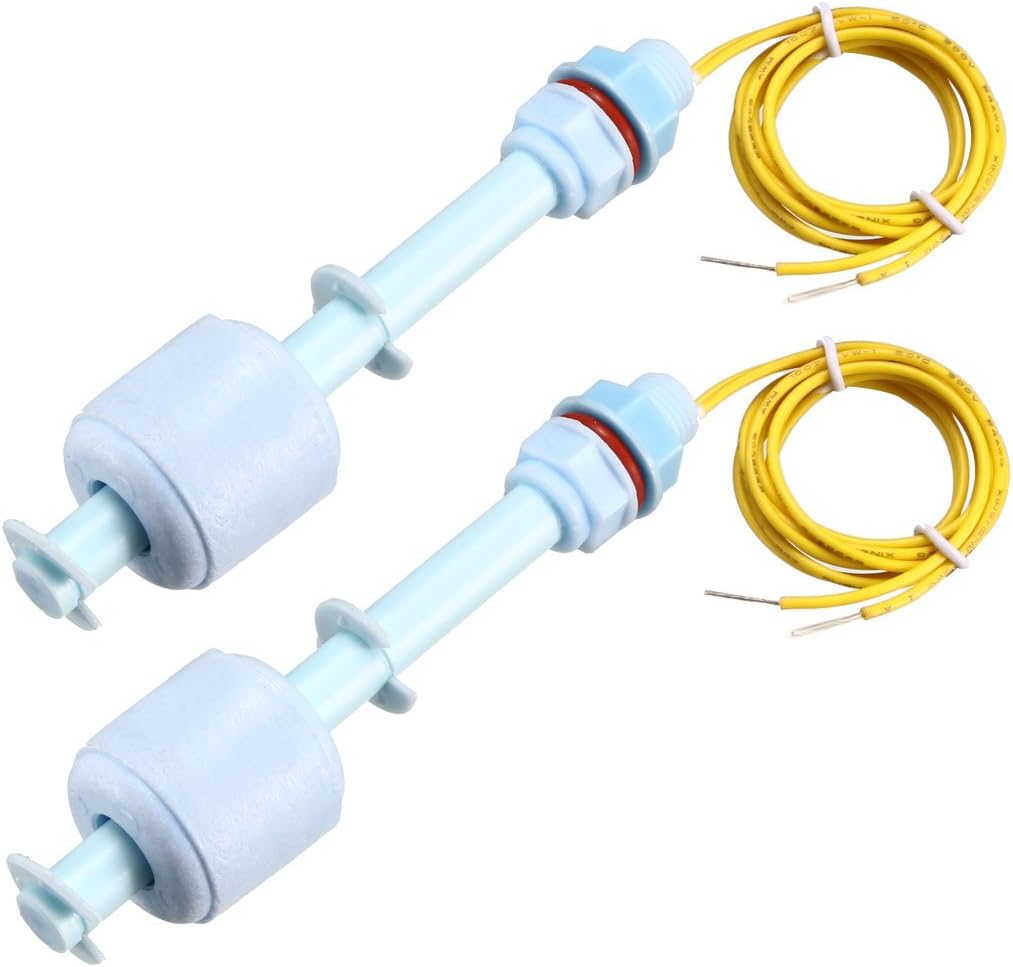 PP Float Switch for Water Pump Tank Liquid Water Level Sensor M10 100mm Length 16-inch Cable 2pcs