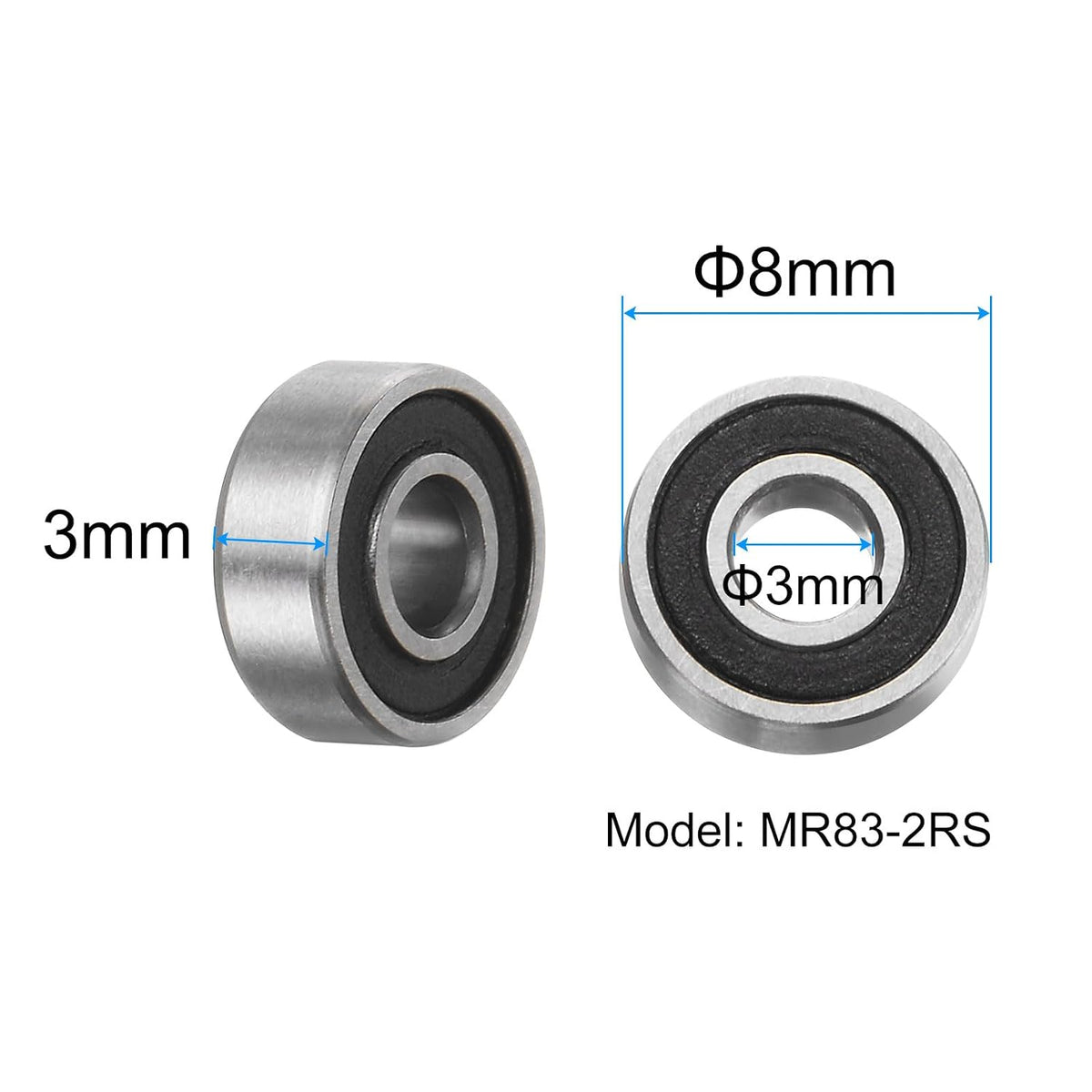 15pcs MR106-2RS Tiefziehrollenlager 6x10x3mm Chromstahl Miniaturlager Doppelabdichtete Präzisionslager, P6 (ABEC 3)