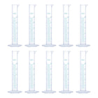 Plastic Graduated Cylinder, 25ml Measuring Cylinder, Test Tube Beakers, 2-Sided Metric Marking, Clear Hex Base for Lab Home 10Pcs