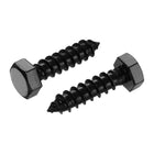 3/8" x 1-1/2" Hex Head Lag Screws Bolts, 20 Pcs 304 Stainless Steel Hexagon Head Lag Bolt Wood Screws, Full Thread, Black Zinc Plating