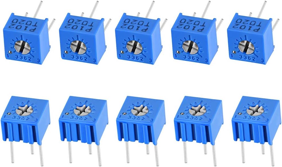 3362 Trimmer Potentiometer 1K Ohm Top Adjustment Horizontal Variable Resistors 10Pcs