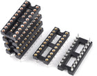 6 Pcs 2.54mm 2 Row 20 Round Pins DIP Solder Type IC Socket Adapter