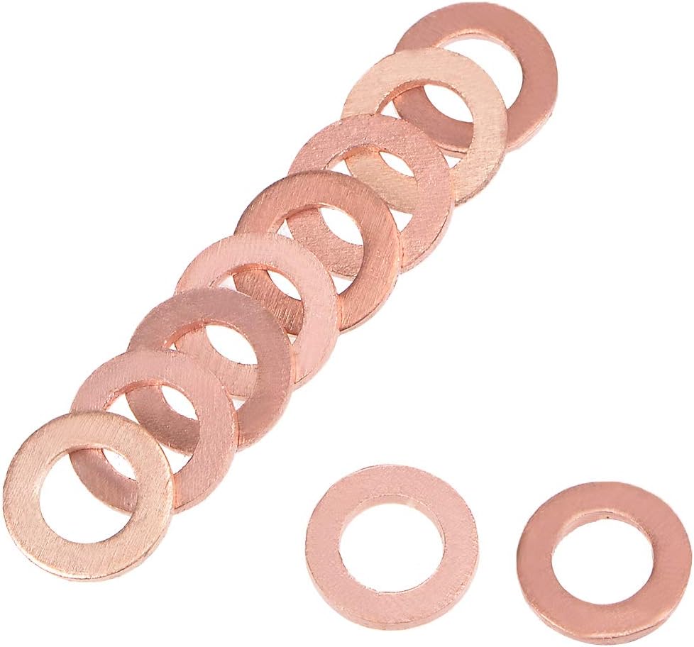 25Pcs 5mm x 9mm x 1mm Copper Flat Washer for Screw Bolt