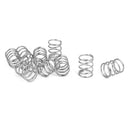 Compression Spring,304 Stainless Steel,12mm OD,1mm Wire Size,15mm Free Length,Silver Tone,10Pcs