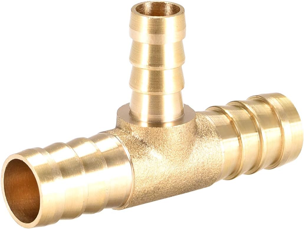 Tee Brass Barb Fitting Reducer 3 Way, Fit Hose ID 14mm x 10mm x 14mm