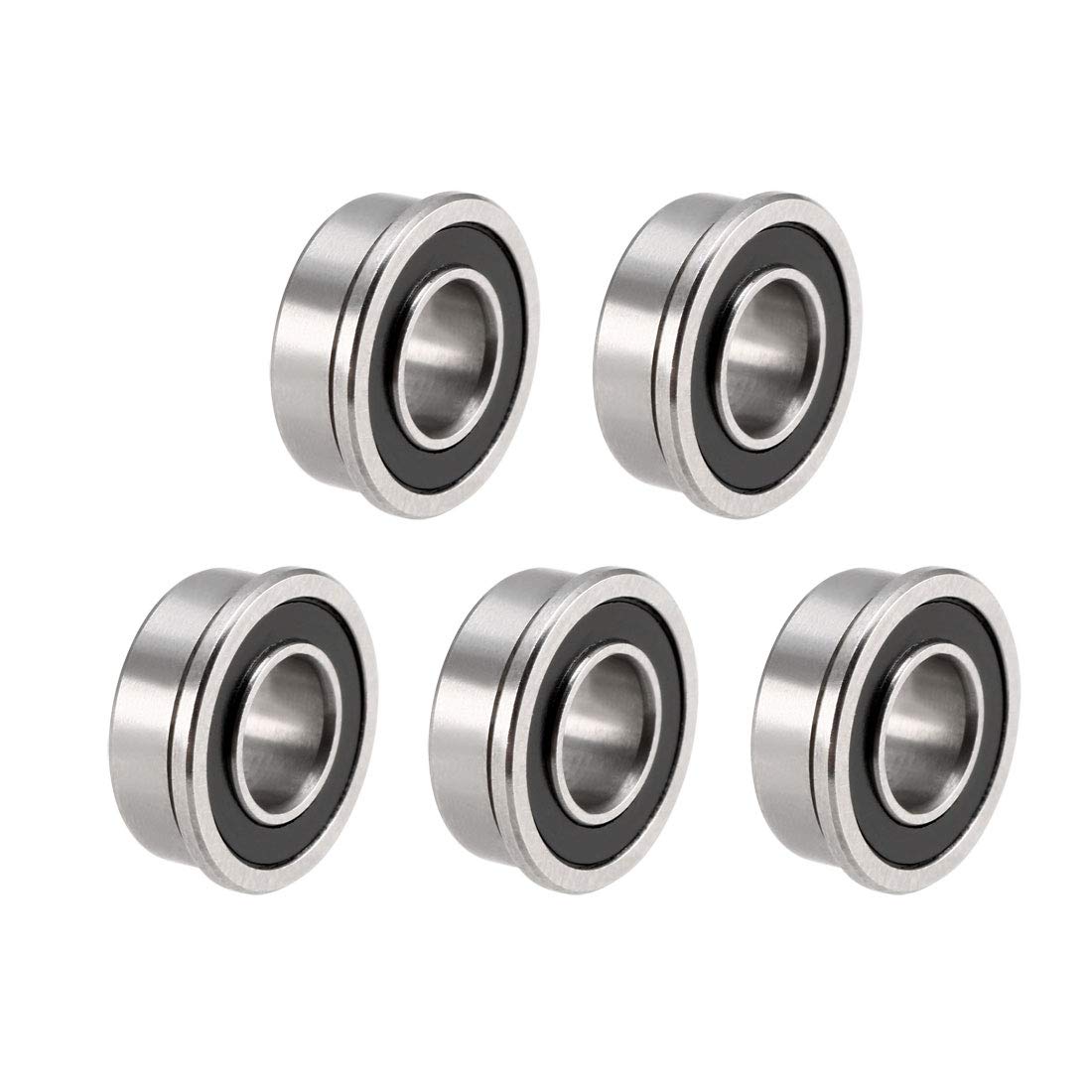 FR188-2RS Flanged Ball 1/4" x 1/2" x 3/16" Double Sealed (GCr15) Chrome Steel Bearings 5pcs