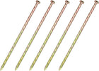 5Pcs Fence Deck Nails, 7-7/8 Inch Carbon Steel Spiral Deck Nail Spiral Shank Spikes for House Floor Repairing Wall Woodworking, Color Zinc
