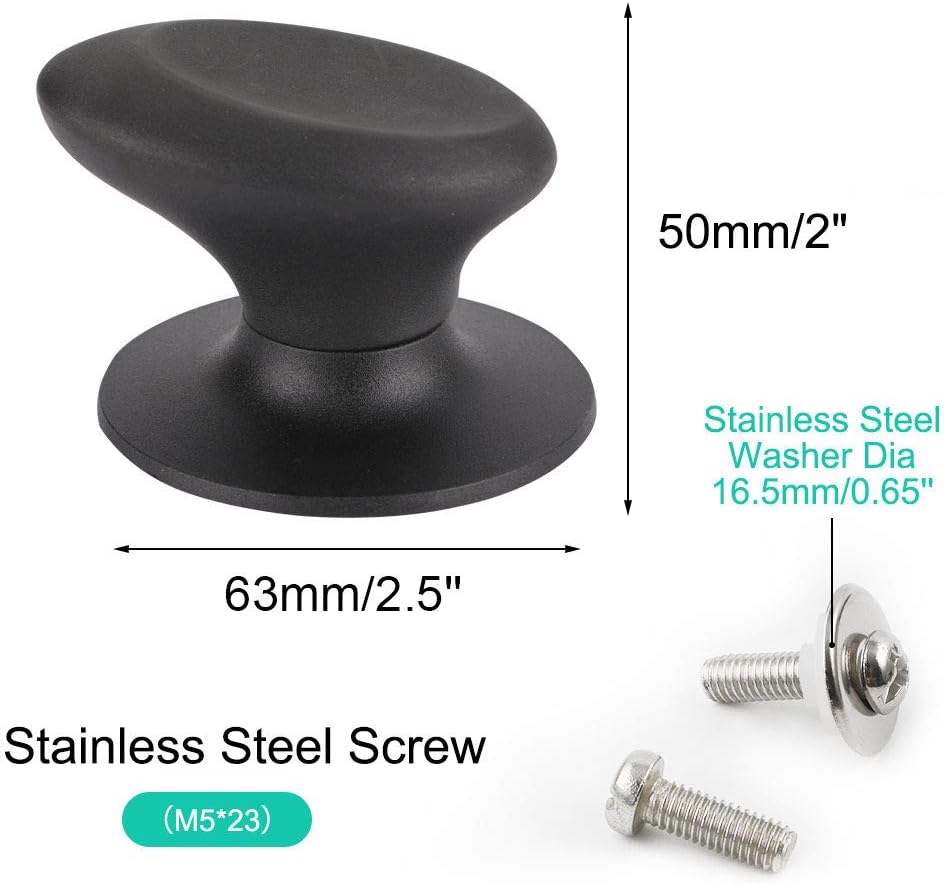 Tampa de Plástico com Grippes, Capas de Manos de Substituição, Resistência ao Calor para Utensílios de Cozinha, Utensílios de Cozinha, Capas Pretas