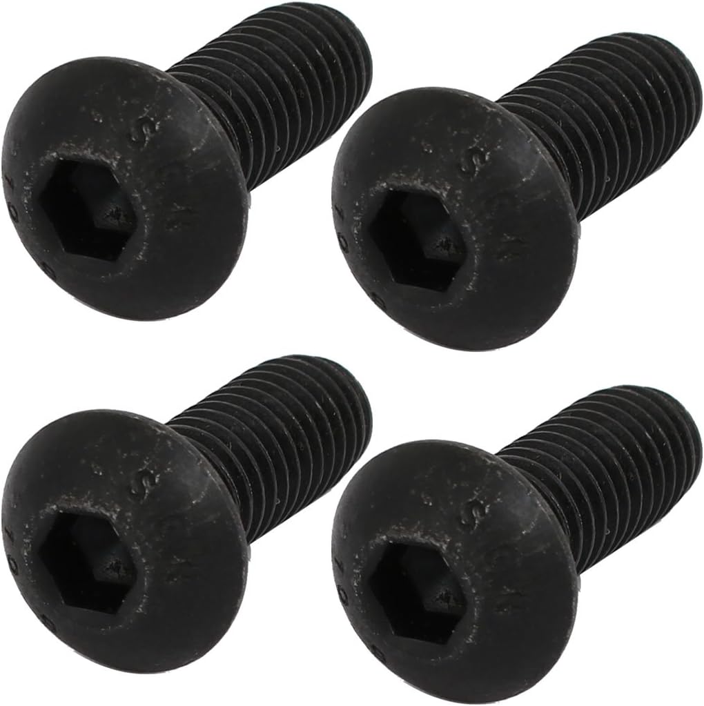 4pcs M8x20mm 10.9 Grade Button Head Hex Socket Left Hand Thread Screw Bolt